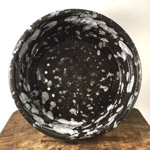 Vintage 1940s Enamelware Colander Speckled Blue & White  Farmhouse Kitchen De